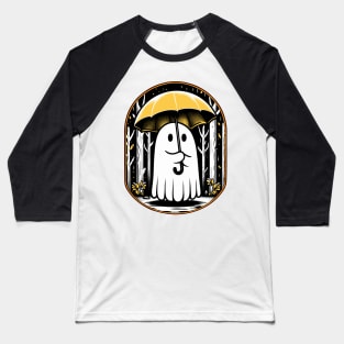 Vintage floral ghost halloween ghost in the forest gothic Baseball T-Shirt